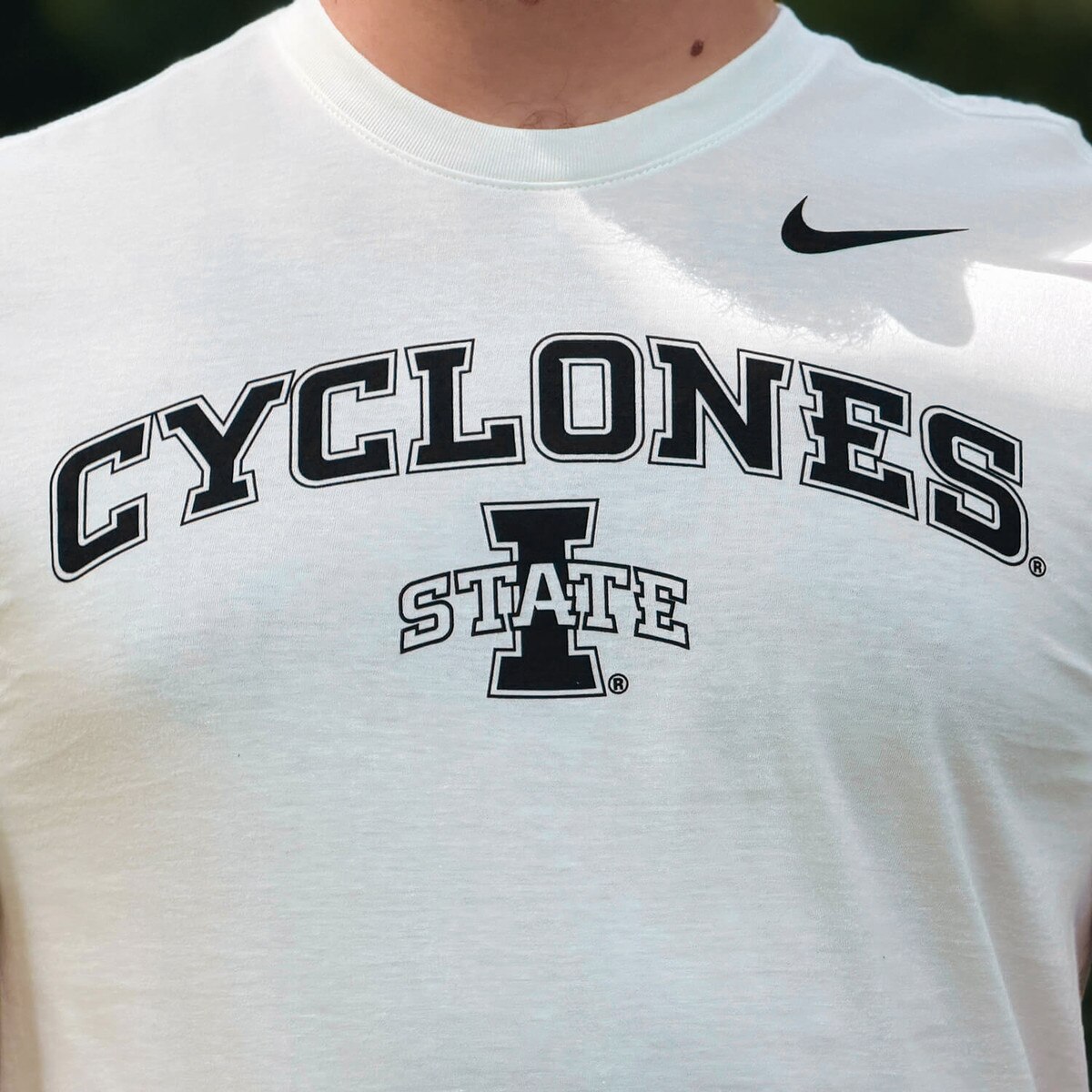 Nike Cyclones I-State Cream Short Sleeve T-shirt design close up